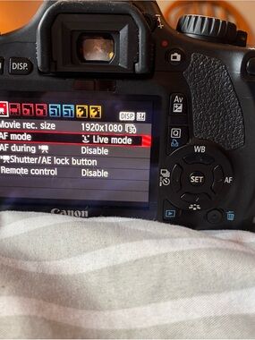 Canon Black DSLR Camera Body with LCD Menu Display